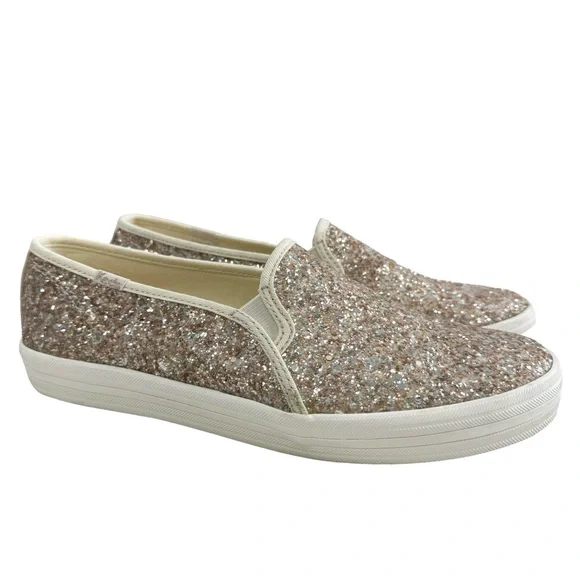 Keds Kate Spade Rose Gold/ Champagne Cream Double Decker SlipOn Sneaker Size 8.5 - Picture 3 of 16